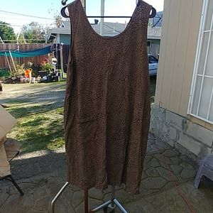 Brown Dress w/ Flower Design